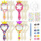 LUKIUP 12 Stück Prinzessin Spiegel, Holz Prinzessin Bastelset, DIY Bastelset Kindergeburtstag, Prinzessin Mini Handspiegel mit Griff, Holzspiegel zum Basteln für DIY Kinder Malen ab 4 Jahre