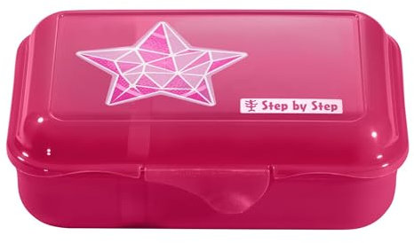 Step by Step Lunchbox „Star Stella“, rosa, mit Trennwand und Klickverschluss, spülmaschinenfest, BPA-frei, für Schule und Kindergarten, für Mädchen, 0,9 Liter