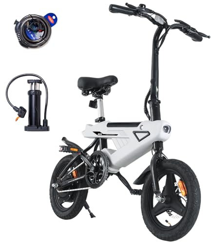 Bicicleta eléctrica plegable de 14, eBike con motor de 250W de alta velocidad, batería de iones de litio 36V-6.4AH, pantalla LCD inteligente, bicicleta eléctrica de ciudad, 3 modos, unisex