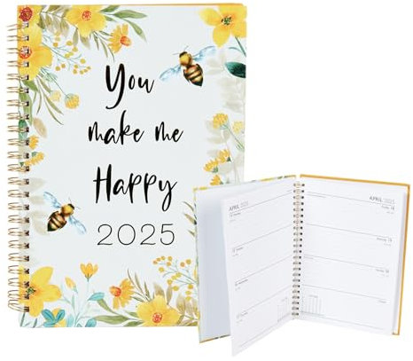2025 Spiral Bee Planer A5-2025 Organiser - Diary - Perfect for Bee Lovers
