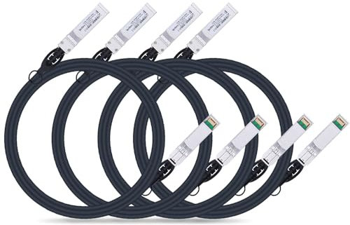ipolex 10G SFP+ Kupferkabel, SFP+ DAC, 10GBASE-CU Direct Attach Kabel, 10Gb/s Passives Twinax Kabel Kompatibel für Cisco, Ubiquiti, Meraki, Mikrotik, Intel und mehr. 2-Meter, 4-Pack.
