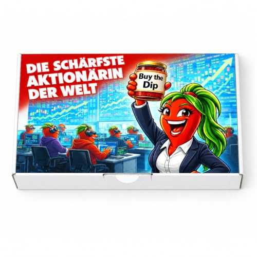 Schlump-Chili Die schärfste Aktionärin der Welt - Ein witziges Börsen Aktien Geschenk Set