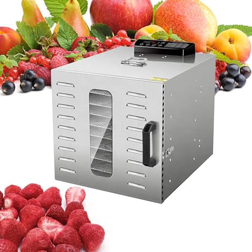 400 W Electric Food Fruit Dryer - Fruit, Beef Jerky, Meat, Vegetables, 6/8 Layers Stainless Steel Small Household Meat Beef Jerky Dehydrators, 0-24 Hours Timer, Dehydrater Biltong Maker,8Layer-110V