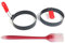Circular Non Stick Egg Ring Mold Set, Black and Red,2-Pack