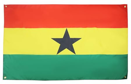 AZ FLAG Ghana-Flagge, 150 x 90 cm, mit 4 Ösen, Ghanaischer Pavillon für Balkon oder Wand