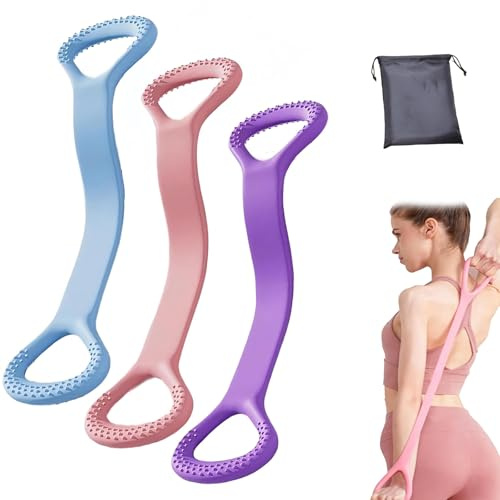3 Stück Resistance Bands Expander mit Aufbewahrungstasche rutschfest | Widerstandsbänder Achter-Struktur Fitnessband Fitness für Zuhause für Yoga Pilates Stretching Krafttraining