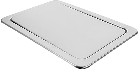 FIXOSHEE Stainless Steel Trash Can Lid for Built Countertop Featuring Swing Flap Design for Kitchen and Bathroom Use Rustproof