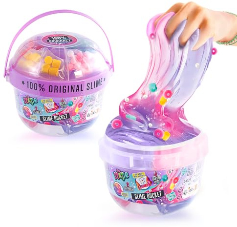 C Toys - So Slime – Slime Bucket – +30 Kombinationen – ohne Klebstoff – Mischen & Dekorieren – Kreativset & eigene Handarbeit, 6 Jahre + – inklusive Zubehör – SSC 393