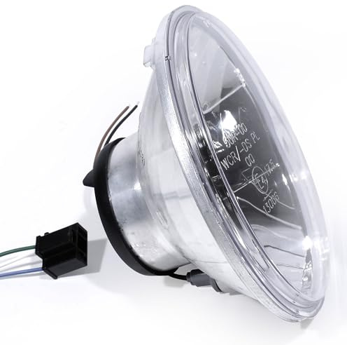WTMT 7 Zoll H4 Scheinwerfereinsatz Klarglas Universal - Für Harley Softail Fat Boy Heritage