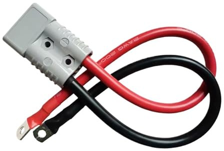 50A 120A 175A High Current 2 Pin Power Connector With 8/6/4/2/0 AWG Super Soft Silicone Cable Forklift Battery Charging(175A - 2AWG Wire,150CM)