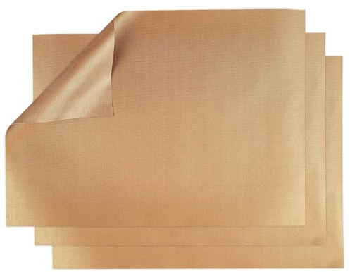 3 Stück Dauerbackfolie 40x30cm Hitzebeständig Backofen Grill Schneidbar | Antihaftbeschichtete Backmatte, spülmaschinenfest, braun, Backfolie, antihaft, wiederverwendbar, Matte, spülmaschinenfest