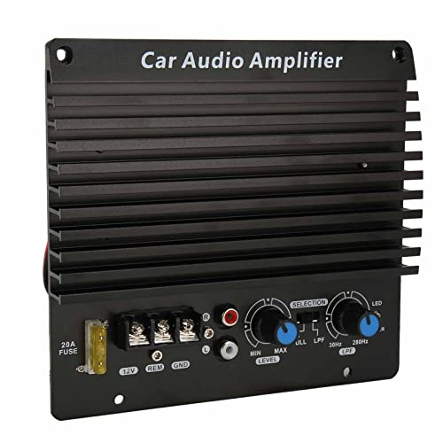 BONKZEBU 12V Car Amplifier Board, 300W Max Aluminum Alloy Subwoofer Amp for 8-12 Inch Woofer