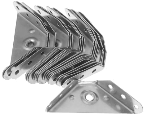 HOMOCONO Connecteurs D'angle en Acier Inoxydable Argenté pour Meubles, Lot de 20 Pièces, Équerres de Fixation Robustes pour Table et Canapé, Stabilité Supplémentaire pour Meuble Suspendu
