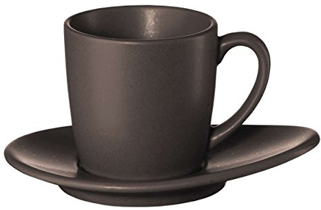 ASA Cuba Espressotasse mit Untere, Kaffeetasse, Becher, Porzellan, Marone, Braun, 60 ml, 1231422