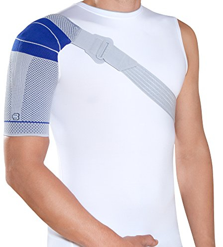 BAUERFEIND OmoTrain S Schulterbandage, Titan, links, Größe 1