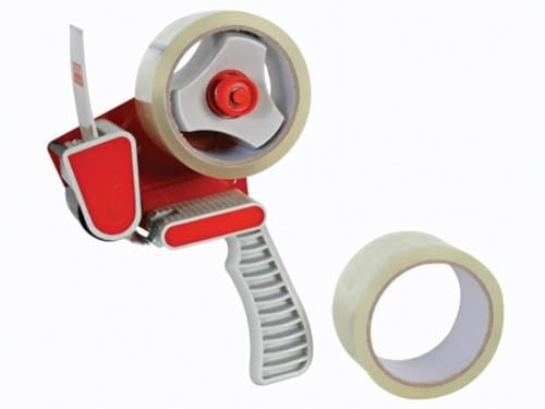 Perel Packband-Handabroller, 2 Rollen, Profi-Qualität