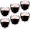 Feelino Latte Macchiato Gläser Doppelwandig, 6er-Set Kaffee Gläser, Doppelwandige Thermo-Gläser, Isolierte Cappuccino Tassen aus Glas, Handgemachtes Glas für Tee und Eiskaffee, 400ml Kaffeegläser