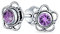 Bali Stil Winzige Round Offen Flower Edelstein Amethyst Ohrstecker Für Frauen .925 Sterling Silber Februar Geburtsstein