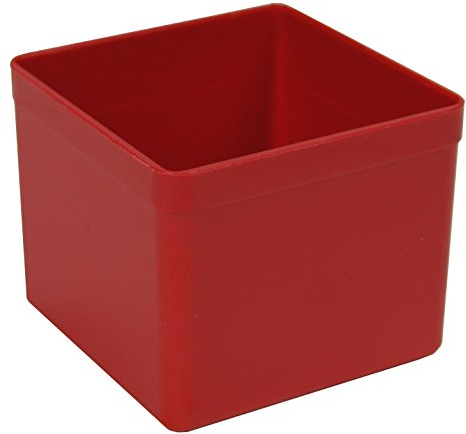 Sparpack (48 St.) Kunststoff-Einsatzkasten Sortierbox, rot, 54x54x45 mm (LxBxH), aus PS
