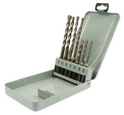 UK Drills - SDS Plus Hammer Drill Bit - Tungsten Carbide Tip, Fully Hardened Tool - To Be Used in Granite, Concrete & Masonry - Metal Set 7 Pieces