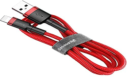 Baseus Cafule Cable - USB to Lightning Cable, 2.4 A, 0.5 M (Red), Rosso-Rosso, pour Asus Zenfone 2 Laser ZE550KL