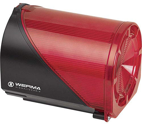 WERMA LED-Blitz-Sirene BWM 32 Töne 24 VAC/DC, rot, 44410075