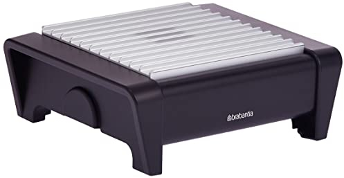 Brabantia 477041 Chauffe-Plat 1 Bougie + Grille Grise Noir Satiné, 40 x 20 x 10 cm