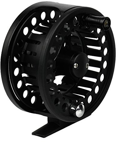 Andux Aluminium Fliegenrolle Fliegenfischer-Rolle 3 3/8 große Laube 85mm 7/8 Schwarz FL-03