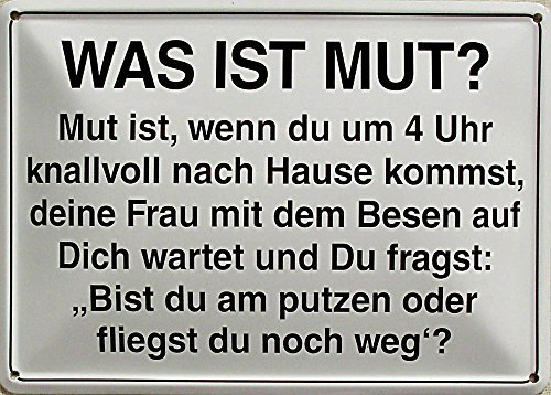 Blechpostkarte - Was ist Mut? 15 x11 cm