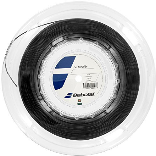 Babolat SG SpiralTek Black 16 200 m-Rolle Tennissaite Corde Tennis Mixte-Adulte, Noir, 1,3