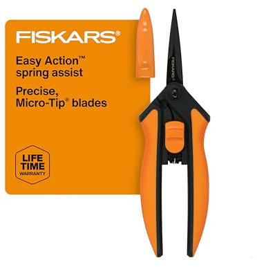 Fiskars 6 Pruning Scissors for Flowers, Buds, Weeds and Small Plants, Garden Snips with Resin Resistant Nonstick Stainless Steel Blades, Gardening Trimmers with Comfortable Handle