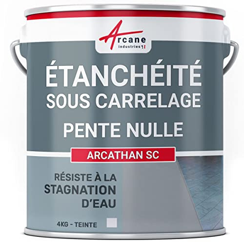 Étanchéité sous Carrelage, Dalle sur Plot, Pente Nulle 4 kg Gris | Étanchéité sous Carrelage, Dalles sur Plots, Résiste à l'Eau Stagnante, Terrasses, Balcons, Béton, Bois - Arcane Industries