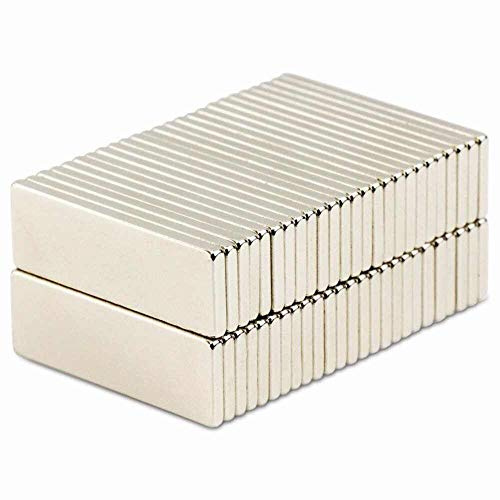 daw21onlineshop Neodym Magnet N50 20x4x2mm Quader Block 20 Stück Sehr Starke Magnete für Glas-Magnetboards, Magnettafel, Whiteboard, Tafel, Pinnwand, Kühlschrank