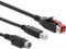 DELOCK PoweredUSB Kabel Stecker 24 V > USB Typ-B Stecker + Hosiden Mini-DIN 3 Pin Stecker 1 m für POS Drucker und Terminals