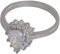 Jewel24 Damen Cocktail-Ring echt 925 Sterling Silber rhodiniert mit Zirkonia weiß 52/16,6 MM groß