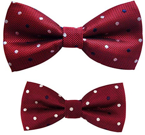 axy Vater-Sohn Partnerlook Fliege Schleife, bereits gebunden, Konfirmation verstellbar in verschiedenen Farben FLIP1 (Bunt Nr.7)