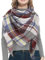 Warmer Damen-Deckenschal, übergroße Quaste, Schottenkariert, gemütlich, kariert, Pashmina, Burgunderrot und Grau, Einheitsgröße