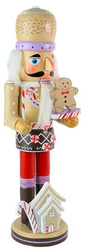 Ornativity Gingerbread Chef Nutcracker - Wooden Ginger Bread Theme Christmas Nutcracker Figure Holiday Decoration