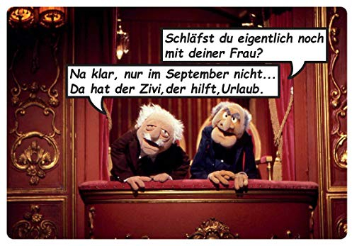 Blechschild 20x30cm gewölbt Waldorf Statler Muppet Show Schläfst Du Noch Deko Geschenk Schild