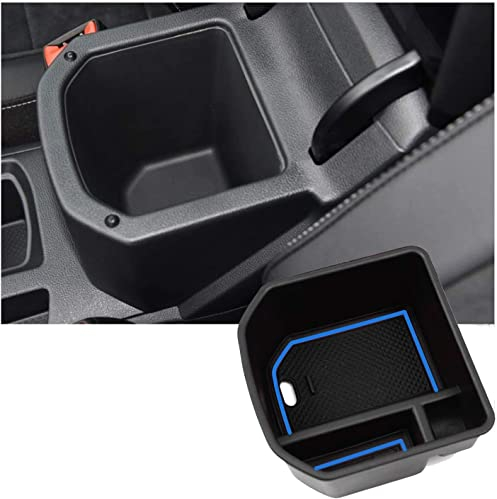 LFOTPP Mittelkonsole Aufbewahrungsbox für T ROC, Armlehne Organizer Handschuhfach, Aufbewahrungsbox Mit Rutschfestermatte Auto Zubehör (Blau)