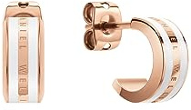 Daniel Wellington Emalie Ohrringe, Emaille und Edelstahl (316L) mit Roségold-Beschichtung, Einheitsgröße, Metall-Emaille, Kein edelstein