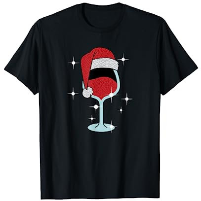 Calice da vino natalizio, vino, festa di Natale, Natale Maglietta