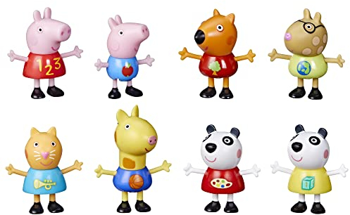 Peppa Pig 8er-Figurenpack, mit Peppa und Schorsch Wutz, Peggi Panda, Mollie Mieze u. m., Amazon Exclusive, Kinder ab 3 Jahren