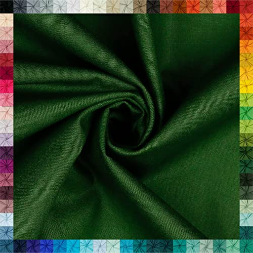 VmG-Store Baumwollstoff Uni 100% Baumwolle Oeko-Tex Meterware ab 50cm über 70 Farben zur Auswahl (043 Waldgrün, 100 x 148cm)