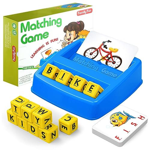 HahaGift Educational Toys for 3 4 5 Year Olds Boys Gifts, Matching Letter Game for Boys Toys age 3 4 5, Letter Recognition Spelling and Reading Learning Montessori Toys for 2 3 Year Olds