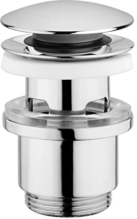 Edouard Rousseau Bonde de Lavabo Clic-Clac, diam. 63 mm, certifié NF, avec Trop Plein, Standard, Finition Chromée