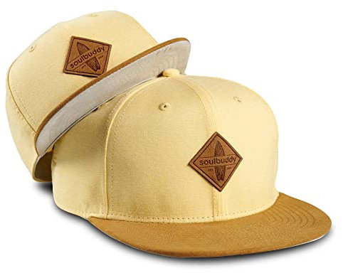 Soulbuddy Cap Herren Cap Kinder – 2er-Set Familien Outfit Set – Vatertagsgeschenk für Papa – Geschenke zum Vatertag – Papa Geschenk – Hellgelb – One Size und Kids L