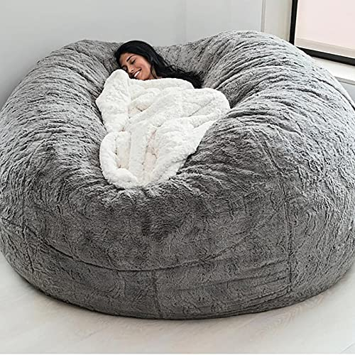 RTYHN Sitzsack-Bezug Ohne Füllung,Riesiger Pelz-Sitzsack,Flauschig Fell Sitzsack Abdeckung,für Wohnzimmereinrichtung(Keine Polsterung)