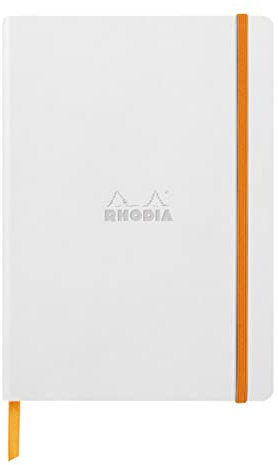 Rhodia 117480C - Notizbuch Rhodiarama mit Softcover, DIN A5, 80 Blatt elfenbein 90 g dot, 1 Stück, Weiß
