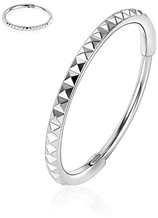 AROWRO 20G Nasenringe Nase Hoops Septum Schmuck Knorpel Helix Tragus Rook Daith Conch Ohrring Septum Ring Septum Clicker Nase Conch Piercing Schmuck Nosril Piercing Hoop Chirurgenstahl Silber 12mm